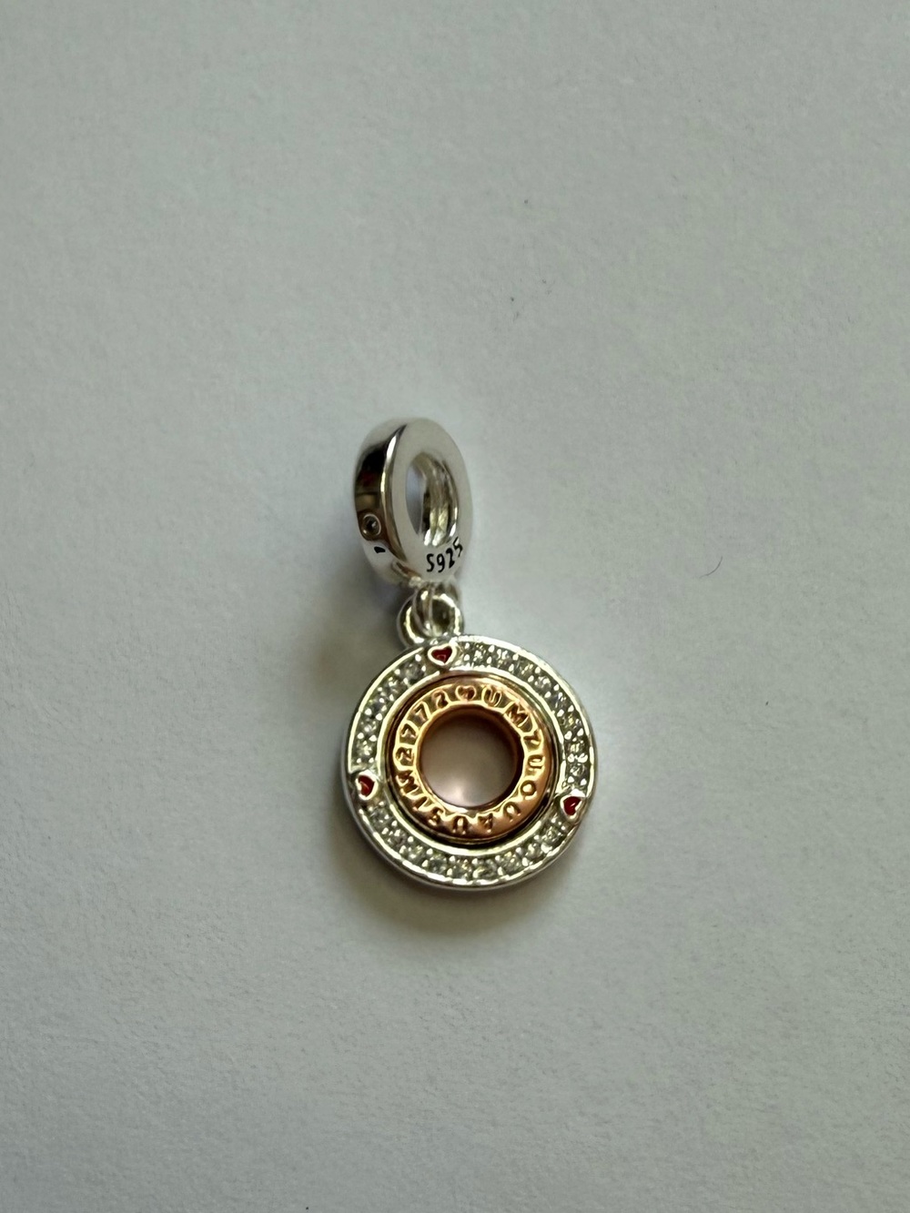 Pendant Secret love words Rose sterling silver charm